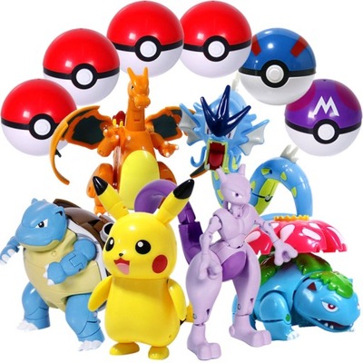 Zestaw Pokemon pokeball figurka składana 6 sz