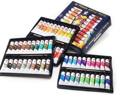 Farby akrylowe The Best Crafts wielokolorowy 60 szt. 20 ml