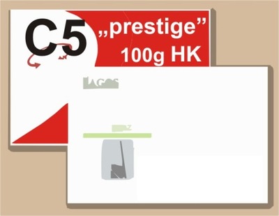 KOPERTY C5 "prestige" z nadrukiem 1000szt