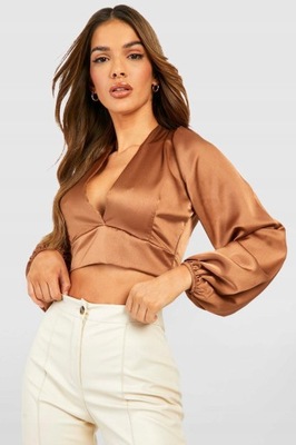 Boohoo afo TOP SATYNOWY CROP XL