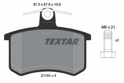 ZAPATAS DE FRENADO VW PARTE TRASERA A80/100/A4/A 2114401  