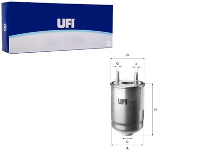 FILTRO COMBUSTIBLES DIESEL UFI  