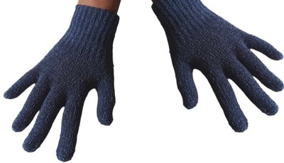 Rękawiczki damskie zimowe materiałowe JUSTA niebieskie