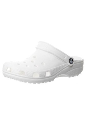 CROCS CLASSIC KLAPKI MĘSKIE BIAŁE LOGO 45-46 1ŻBA