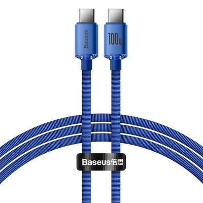 Kabel Baseus CAJY000603 USB-C - USB-C PD 100W 5A 480Mb/s 1,2m - niebieski