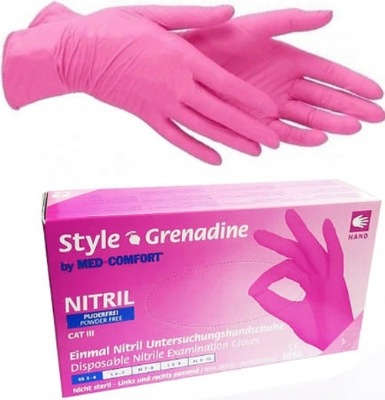 Rękawiczki nitrylowe bezpudrowe S 100 szt. różowe