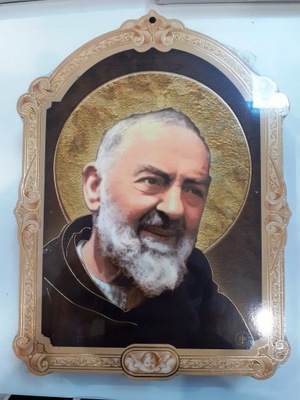 Obraz złocony św. o. Pio obrazek na ścianę