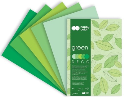 Happy Color BLOK DECO GREEN A4 170g 20 kartek