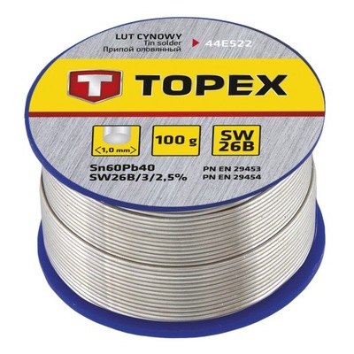 TOPEX Lut cynowy 60% Sn, drut 1.0 mm, 100 g