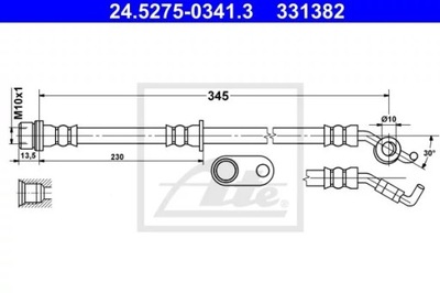 ATE 24.5275-0341.3 ПАТРУБОК ТОРМОЗНОЙ ГИБКИЙ