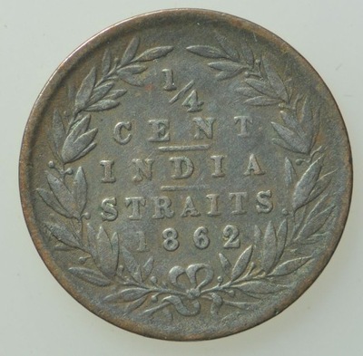 Straits Settlements - 1/4 centa 1862