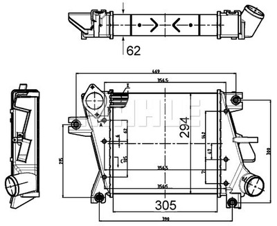 РАДИАТОРЫ ВОЗДУХА (INTERCOOLE MAHLE CI 507 000S