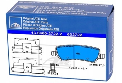 Ate 13.0460-2722.2 набор тормозных колодок тормозных, тормоза дисковые фото №1