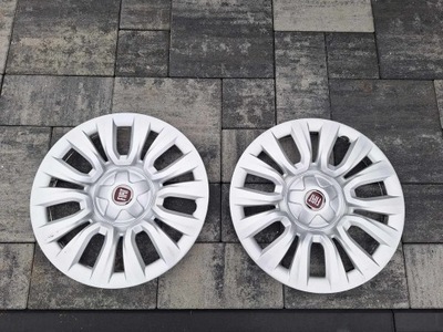 2 ORIGINAL WHEEL COVERS FIAT ON DISCS 15