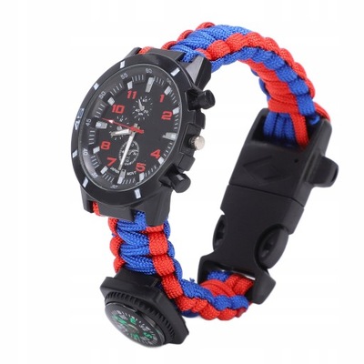 BRANSOLETKA SURVIVAL 6w1 PARACORD KRZESIWO KOMPA