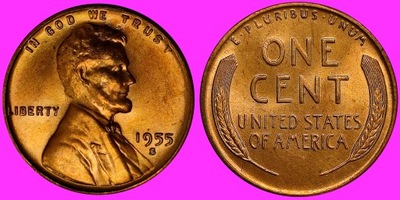 USA 1 Cent 1955 „S” - San Francisco /U 355