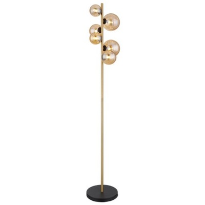 Lampa podłogowa bursztynowe kule do salonu RIHA
