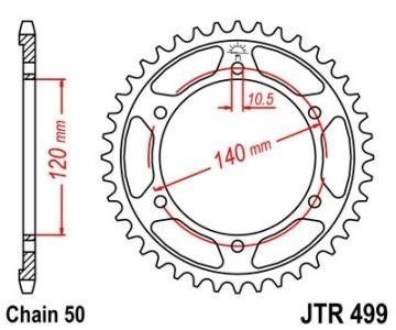 ENGRANAJE PARTE TRASERA JT 52-ZEBOW ZZR 600 1990-2006  