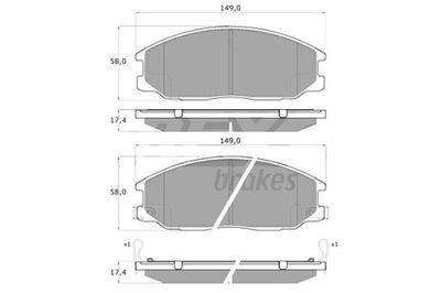 TOMEX BRAKES ZAPATAS DE FRENADO HYUNDAI SANTA FE 01-06 PARTE DELANTERA  