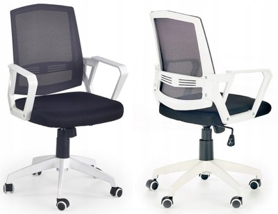 Fotel obrotowy ASCOT czarno biały krzesło barowe