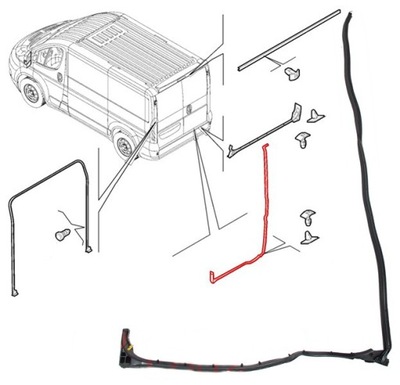 Прокладка дверь задних левых ducato jumper h2 фото №1