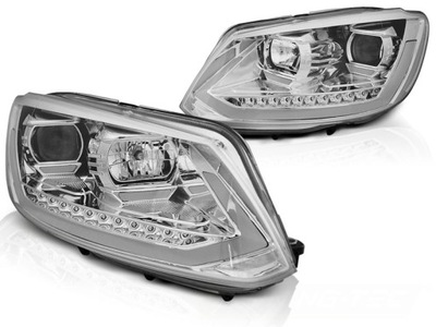 ФОНАРИ VW TOURAN II 10-15 CHROME TUBE ДХО DTS LED (СВЕТОДИОД ) 