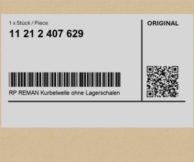 Rp reman wał коленчатый bez вкладыши łoż. mini cabrio r52 r53 фото №1