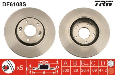 DISCO DE FRENADO TRW DF6108S  