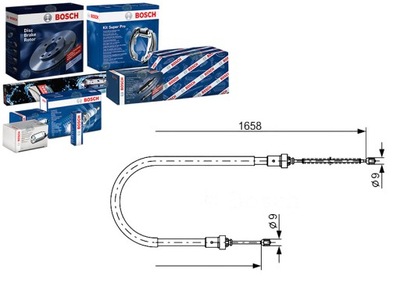 BOSCH CABLE FRENOS DE MANO L/P (1658MM/1478MM) D  