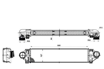 Nrf интеркулер volvo s60/xc60/xc70 2,0d/2,4d/3,0d фото №1