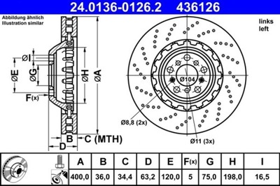 2X ДИСК ТОРМОЗНОЙ BMW ПЕРЕД 5/6 4,4 11- LE 24.0136-0126.2