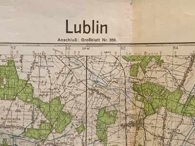 LUBLIN MAPA NIEMIECKA 1940