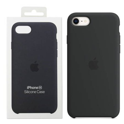 Oryginalne Etui Apple iPhone SE 2020 / 8 / 7 Czarne Black Silikonowe Plecki