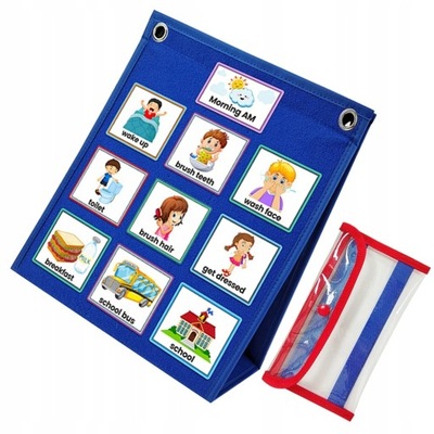 Wizualny harmonogram kart kalendarza dla dzieci