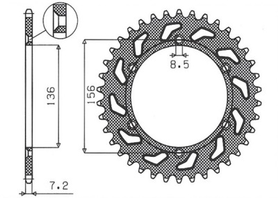 KRUMPLIARATIS GALINĖ 4365 41 SUZUKI DR 650 SE '96-'12 (JTR1791.41) (LANC. 525) 