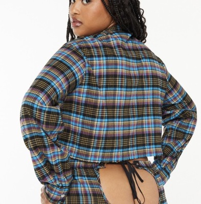 E5* Savagex Fenty Tied Up Tartan Raw Hem PJ XL