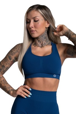 Gym Glamour Biustonosz Sportowy Push Up Classic Blue XS Do treningu