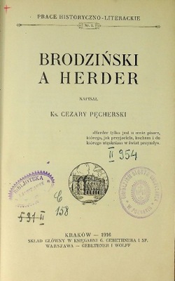 Brodziński a Herder 1916 r.