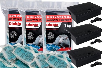 Mocna silna TRUTKA TRUCIZNA NA SZCZURY MYSZY gryzonie DIABLO FORTE 3KG