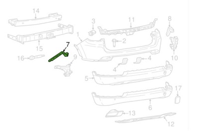 MOUNTING BUMPER JEEP COMPASS 2017- 68244462AB  