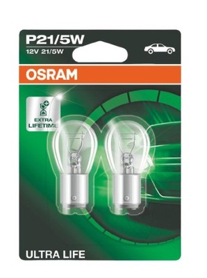 ЛАМПОЧКИ OSRAM P21/5W ULTRA LIFE BLISTER 2 ШТУКИ