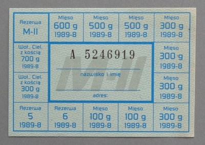KARTKA ZAOPATRZENIA M II 1989-8