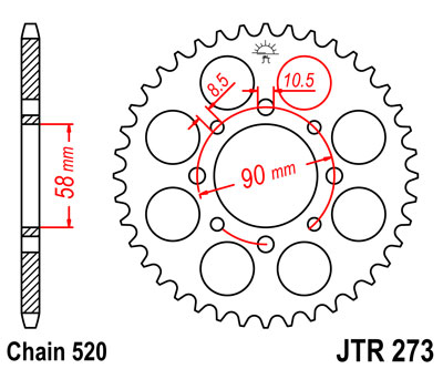 ЗУБЧАТКА ЗАДНЯ JT 39-ЗУБІВ HONDA VT 125 2001-2008