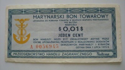 Banknot 1 cent Baltona 1973 seria A stan 3