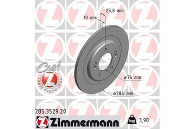 ZIM 285.3529.20 ДИСК ТОРМОЗНОЙ ЗАД HYUNDAI I30