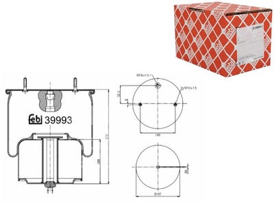 DUMPLĖS PAKABOS PNEUMATINIO GAL. P VOLVO FH12 08.93- FEBI 