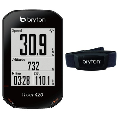 Bryton Rider 420 H | bezprzewodowy komputer rowerowy GPS navi + HRM