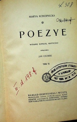 Konopnicka Poezye to VI ok. 1915r.