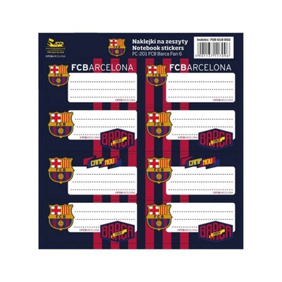 Nálepky na zošity učebnice 8ks FC Barcelona