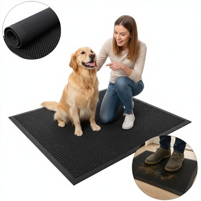 WYCIERACZKA POD DRZWI WEJŚCIOWA DO BUTÓW ZEWNĘTRZNA GUMOWA WEWNĘTRZNA 60X90